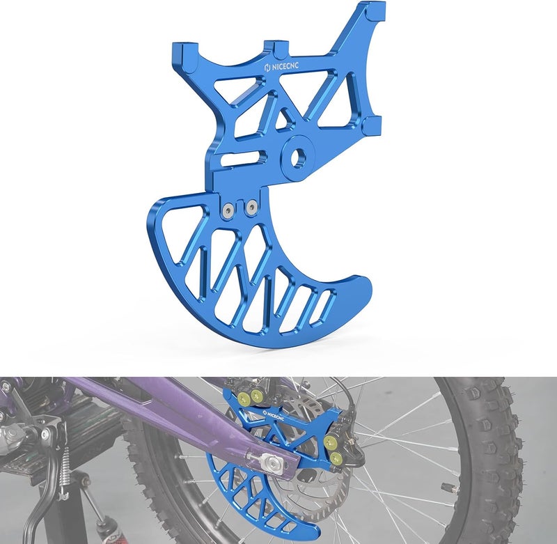 NICECNC Blue Rear Brake Disc Guard Protector Dual Caliper Mounting Designed Compatible with Surron Light bee X/S/ L1E Compatible with Segway X160 X260 See Fitmnet - Image 1